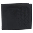 Bottega Veneta INTRECCIATO Wallet Leather Black Auth 213643A-2