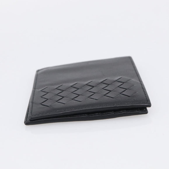 Bottega Veneta INTRECCIATO Wallet Leather Black Auth 213643A