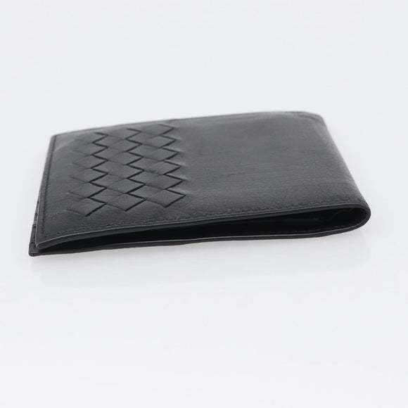 Bottega Veneta INTRECCIATO Wallet Leather Black Auth 213643A