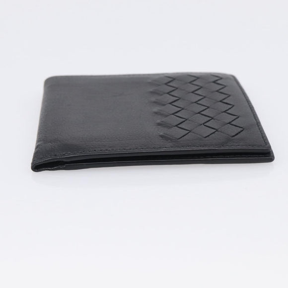 Bottega Veneta INTRECCIATO Wallet Leather Black Auth 213643A