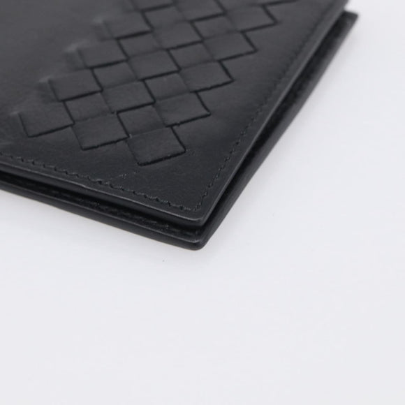 Bottega Veneta INTRECCIATO Wallet Leather Black Auth 213643A