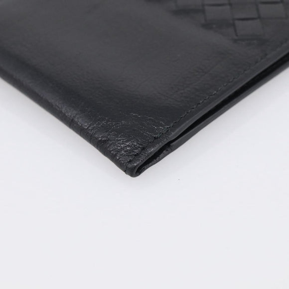 Bottega Veneta INTRECCIATO Wallet Leather Black Auth 213643A