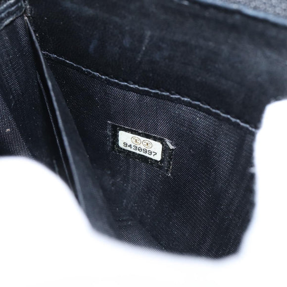 CHANEL Long Wallet Caviar Skin Black Gold CC Auth 213644V