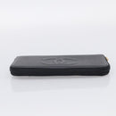 CHANEL Long Wallet Caviar Skin Black Gold CC Auth 213644V-6