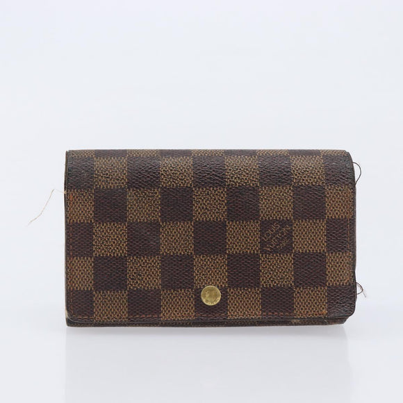 LOUIS VUITTON Damier Graphite Ebene Azur Wallet 3 Set LV Auth 213646