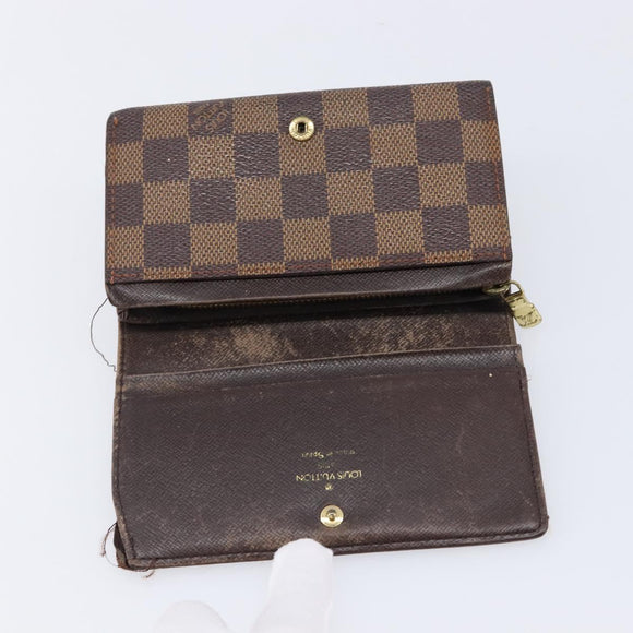 LOUIS VUITTON Damier Graphite Ebene Azur Wallet 3 Set LV Auth 213646