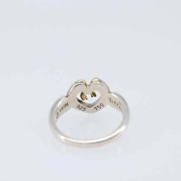 Tiffany & Co. Heart Ribbon Ring Ag925 K18 Gold (750) Silver Auth 213648