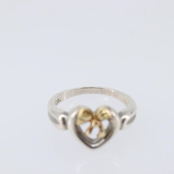 Tiffany & Co. Heart Ribbon Ring Ag925 K18 Gold (750) Silver Auth 213648