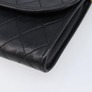CHANEL Matelasse Chain Shoulder Bag Lamb Skin Black CC Auth 213664V-11