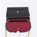 CHANEL Matelasse Chain Shoulder Bag Lamb Skin Black CC Auth 213664V-16