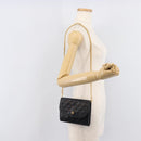 CHANEL Matelasse Chain Shoulder Bag Lamb Skin Black CC Auth 213664V-21