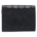 CHANEL Matelasse Chain Shoulder Bag Lamb Skin Black CC Auth 213664V-3