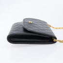 CHANEL Matelasse Chain Shoulder Bag Lamb Skin Black CC Auth 213664V-4