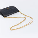 CHANEL Matelasse Chain Shoulder Bag Lamb Skin Black CC Auth 213664V-7