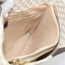 CELINE Macadam Canvas Hand Bag PVC Leather White Gold Auth 213665A-16