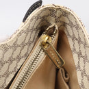 CELINE Macadam Canvas Hand Bag PVC Leather White Gold Auth 213665A-19