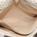 CELINE Macadam Canvas Hand Bag PVC Leather White Gold Auth 213665A-20
