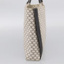 CELINE Macadam Canvas Hand Bag PVC Leather White Gold Auth 213665A-4