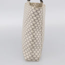 CELINE Macadam Canvas Hand Bag PVC Leather White Gold Auth 213665A-5