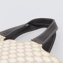 CELINE Macadam Canvas Hand Bag PVC Leather White Gold Auth 213665A-8