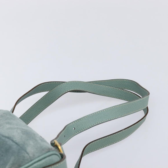 GUCCI Bamboo Backpack Suede Green Gold 003 2058 0030 Auth 213670A