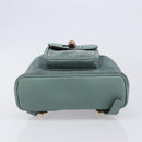GUCCI Bamboo Backpack Suede Green Gold 003 2058 0030 Auth 213670A-11