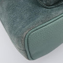 GUCCI Bamboo Backpack Suede Green Gold 003 2058 0030 Auth 213670A-13