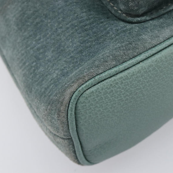 GUCCI Bamboo Backpack Suede Green Gold 003 2058 0030 Auth 213670A