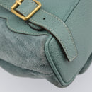 GUCCI Bamboo Backpack Suede Green Gold 003 2058 0030 Auth 213670A-15