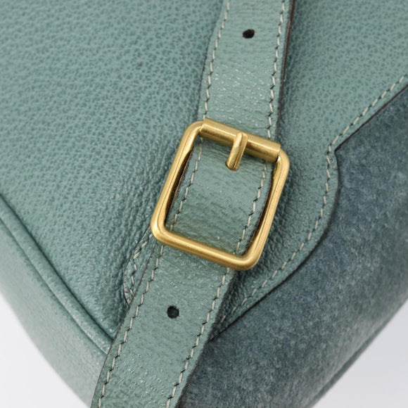 GUCCI Bamboo Backpack Suede Green Gold 003 2058 0030 Auth 213670A