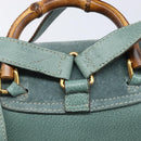GUCCI Bamboo Backpack Suede Green Gold 003 2058 0030 Auth 213670A-17