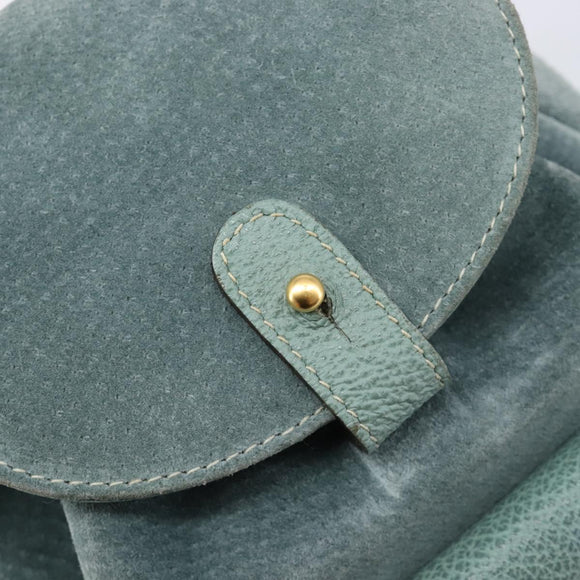 GUCCI Bamboo Backpack Suede Green Gold 003 2058 0030 Auth 213670A
