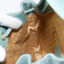 GUCCI Bamboo Backpack Suede Green Gold 003 2058 0030 Auth 213670A-24