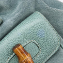 GUCCI Bamboo Backpack Suede Green Gold 003 2058 0030 Auth 213670A-28