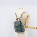 GUCCI Bamboo Backpack Suede Green Gold 003 2058 0030 Auth 213670A-30