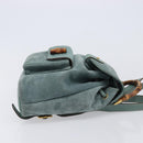 GUCCI Bamboo Backpack Suede Green Gold 003 2058 0030 Auth 213670A-4