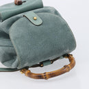 GUCCI Bamboo Backpack Suede Green Gold 003 2058 0030 Auth 213670A-6