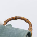 GUCCI Bamboo Backpack Suede Green Gold 003 2058 0030 Auth 213670A-8