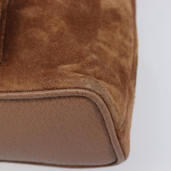 GUCCI Bamboo Backpack Suede Brown Gold 003 1705 0030 Auth 213671A
