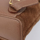 GUCCI Bamboo Backpack Suede Brown Gold 003 1705 0030 Auth 213671A-14