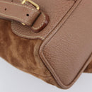 GUCCI Bamboo Backpack Suede Brown Gold 003 1705 0030 Auth 213671A-15