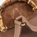 GUCCI Bamboo Backpack Suede Brown Gold 003 1705 0030 Auth 213671A-17