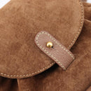 GUCCI Bamboo Backpack Suede Brown Gold 003 1705 0030 Auth 213671A-18