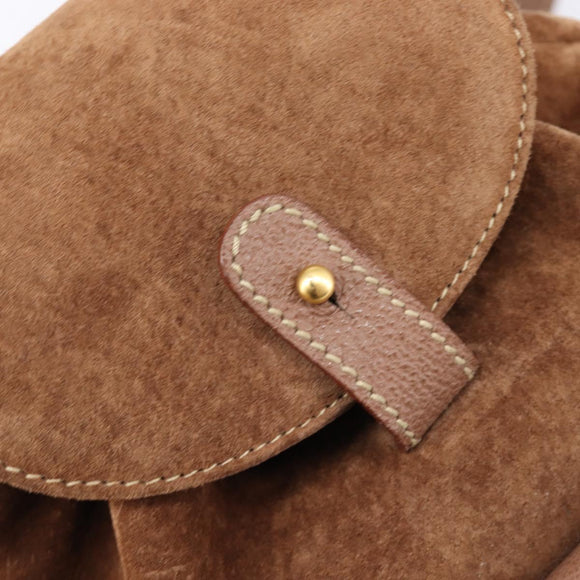 GUCCI Bamboo Backpack Suede Brown Gold 003 1705 0030 Auth 213671A