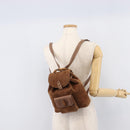 GUCCI Bamboo Backpack Suede Brown Gold 003 1705 0030 Auth 213671A-29