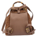 GUCCI Bamboo Backpack Suede Brown Gold 003 1705 0030 Auth 213671A-3