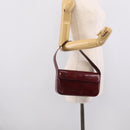 Cartier Shoulder Bag Patent leather Bordeaux Silver Auth 213672-21