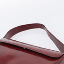 Cartier Shoulder Bag Patent leather Bordeaux Silver Auth 213672-8
