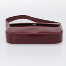 Cartier Shoulder Bag Patent leather Bordeaux Silver Auth 213672-9