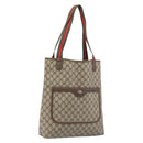 GUCCI GG Supreme Web Sherry Line Tote Bag PVC Beige Gold 40 02 003 Auth 213679-1